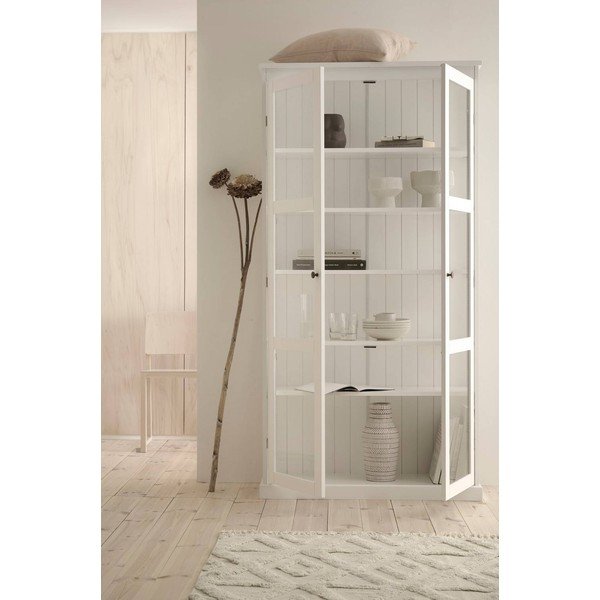 Biela vitrína z MDF 98x193x34 cm Wilma – Ellos Home-image-2