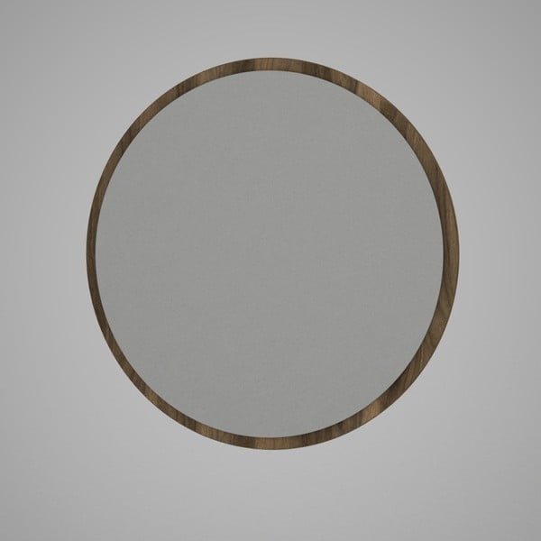 Okrúhle nástenné zrkadlo v hnedom ráme Glob, ⌀ 59 cm