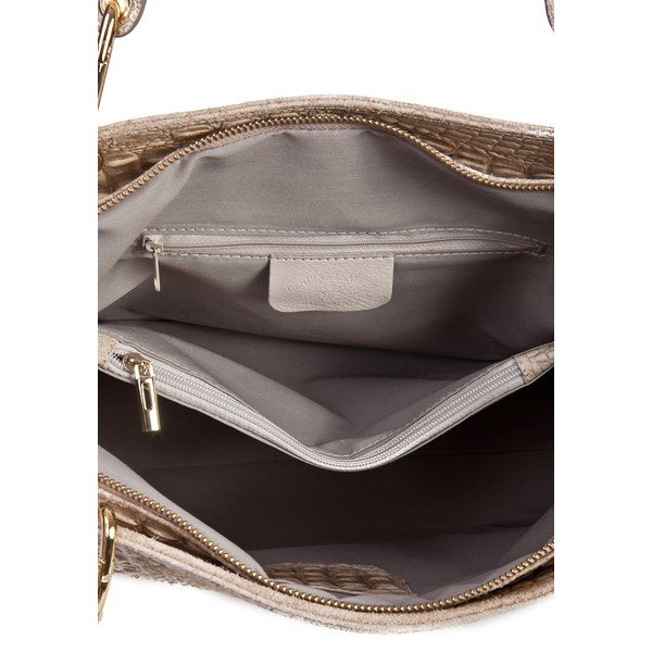 Hnedosivá kožená kabelka Massimo Castelli Ravenna-image-2