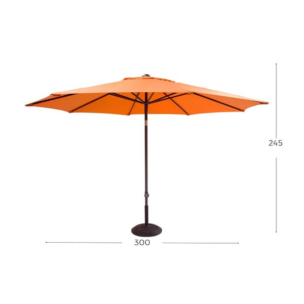 Oranžový záhradný slnečník Hartman Solar, ø 300 cm-image-1