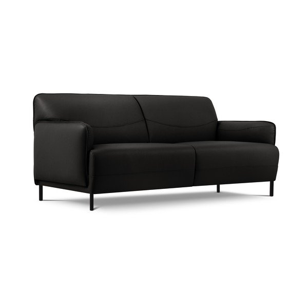 Čierna kožená pohovka Windsor & Co Sofas Neso, 175 x 90 cm-image-2