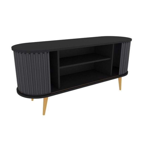 Čierno-antracitový TV stolík 140x64 cm Stor – Kalune Design-image-4