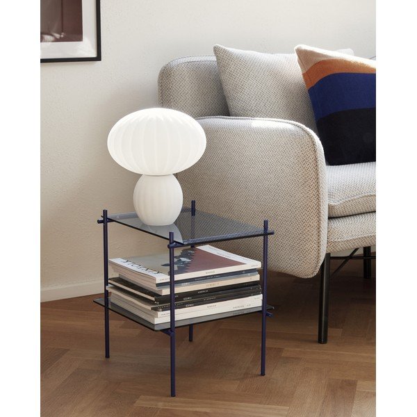 Biela sklenená stolová lampa (výška  28 cm) Kumu – Hübsch-image-1