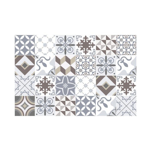 Súprava 24 dekoratívnych samolepiek na stenu Ambiance Mosaic Portugal, 15 × 15 cm-image-2
