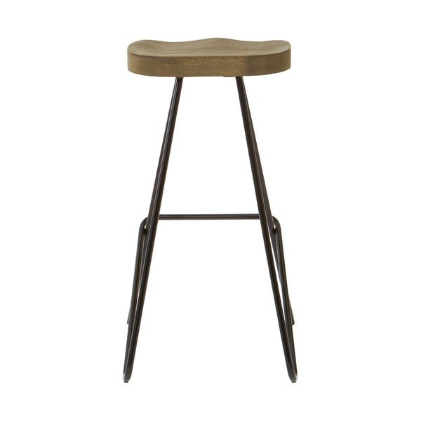 Čierna/v prírodnej farbe barová stolička z brestového dreva (výška sedadla 78 cm) District – Premier Housewares-image-2