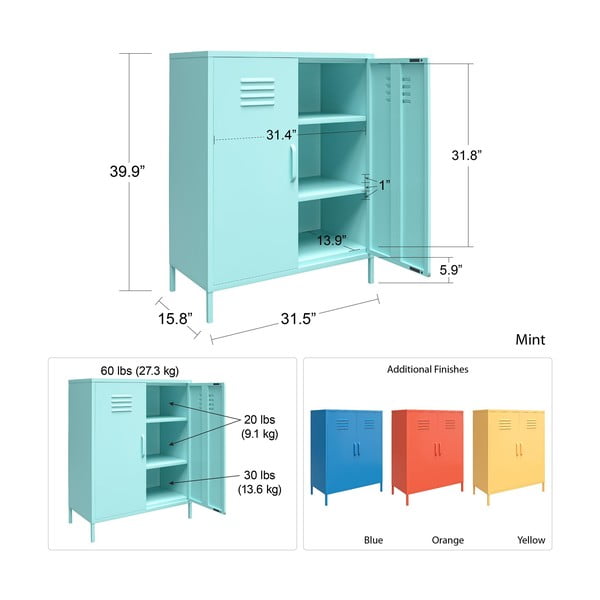 Žltá kovová komoda Novogratz Cache, 80 x 102 cm-image-4