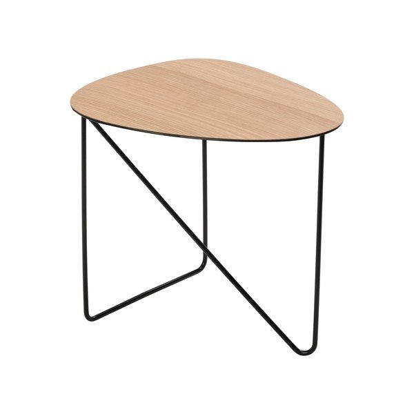 Kovový konferenčný stolík v prírodnej farbe 37x44 cm Curve M Wood – LIND DNA