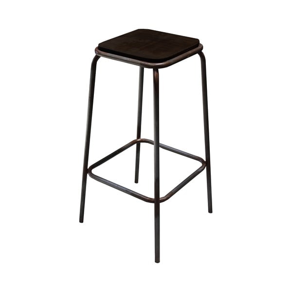 Čierna barová stolička z mangového dreva Industrial – Antic Line