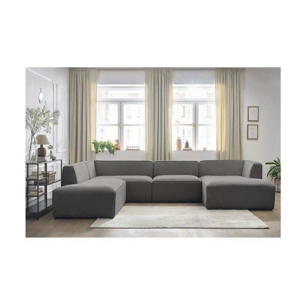 Tmavosivá modulárna rohová pohovka (ľavý roh/do tvaru "U") Megeve – Bobochic Paris-image-4