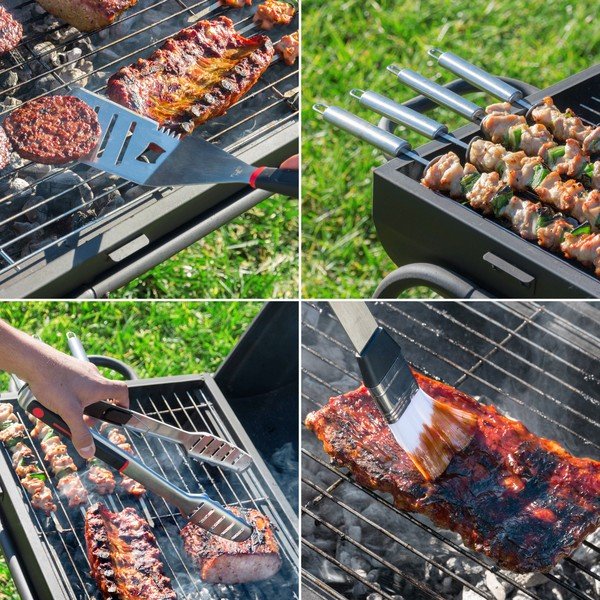 11-dielna sada náradia na grilovanie z antikoro ocele v kufríku InnovaGoods Professional Barbecue-image-1