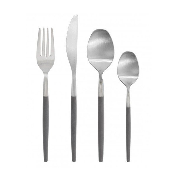 Tmavosivý/v striebornej farbe antikoro príbor 16 ks Maxime – Blomus