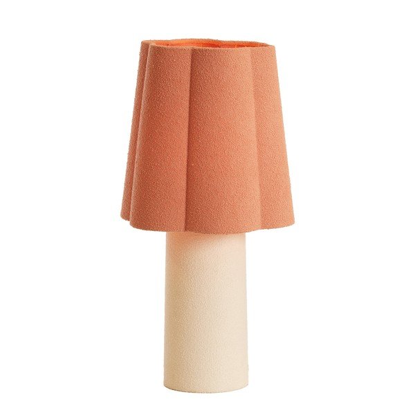 Stolová lampa v lososovej farbe/krémovobiela s textilným tienidlom (výška  50 cm) Musaby – Light & Living-image-3