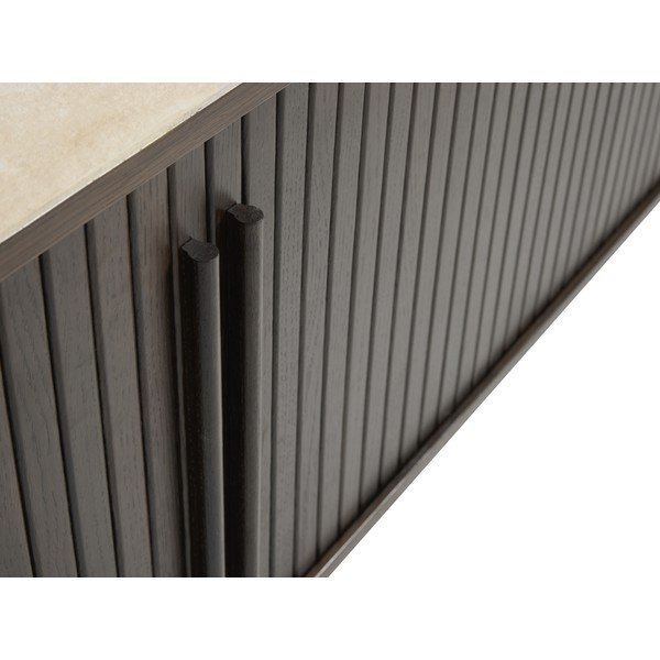 TV stolík s keramickou doskou v tmavo prírodnej farbe 180x50x40 cm Enna – Unique Furniture-image-2