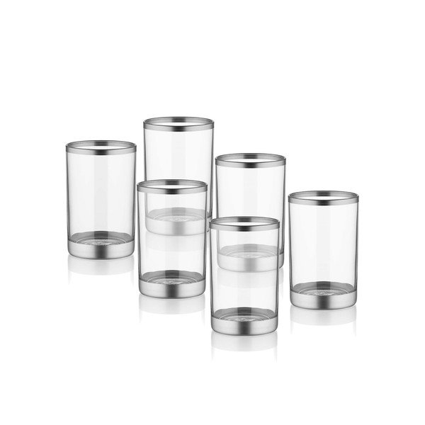Sada 6 pohárov Mia Glam Silver, 100 ml-image-1