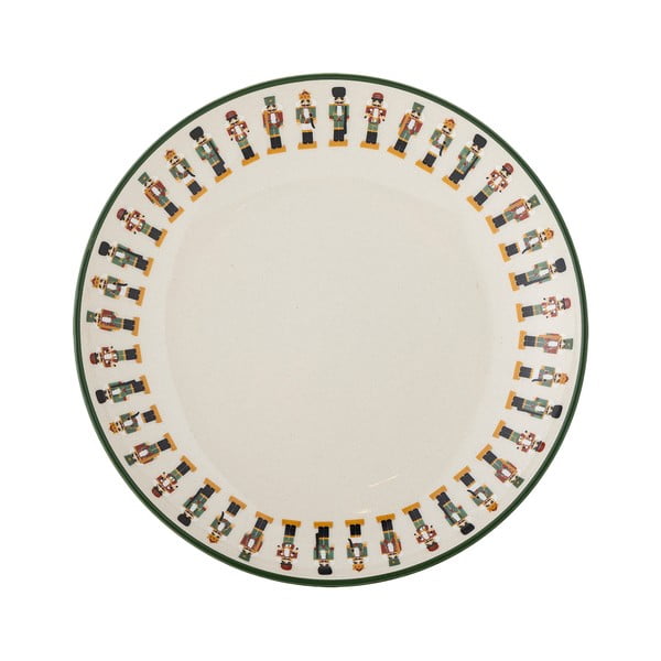 Krémový dezertný tanier s vianočným motívom z kameniny ø 16 cm Jolly – Bloomingville