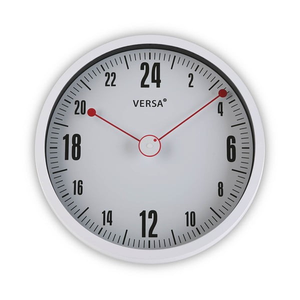 Biele guľaté nástenné hodiny Versa Paola, ø 30 cm