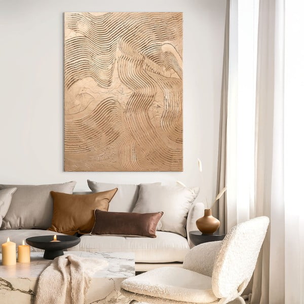Ručne maľovaný obraz 88x118 cm Metallic Brown – Malerifabrikken-image-1