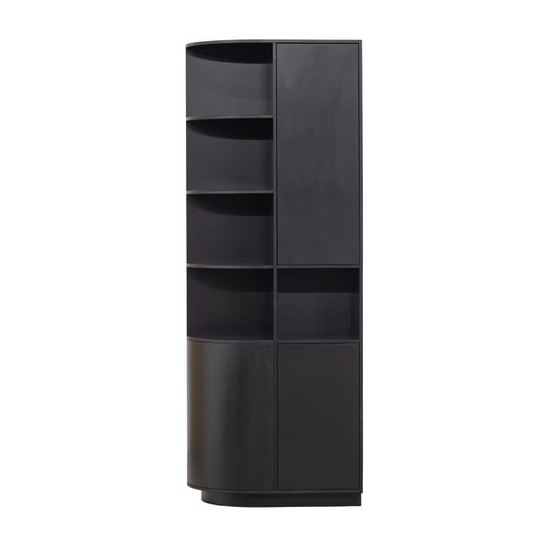 Čierna modulárna knižnica z borovicového dreva 78x210 cm Finca – WOOOD
