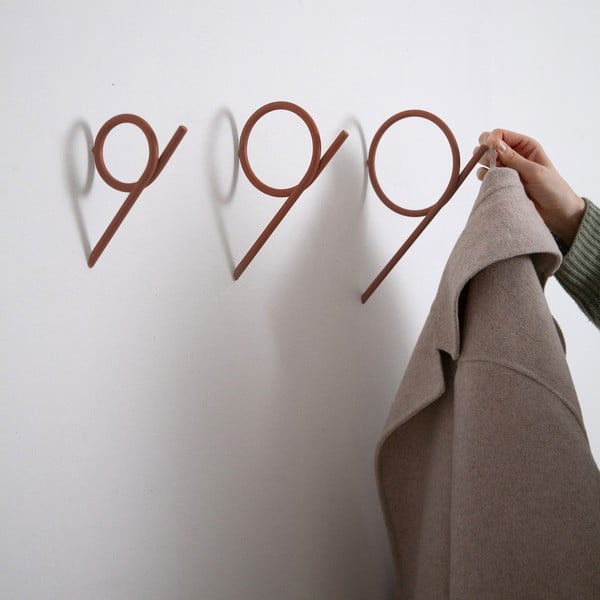 Nástenný kovový háčik v terakotovej farbe Tuba L – Spinder Design-image-2