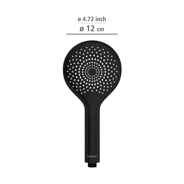 Čierna sprchová hlavica Wenko Matt, 12 cm-image-1