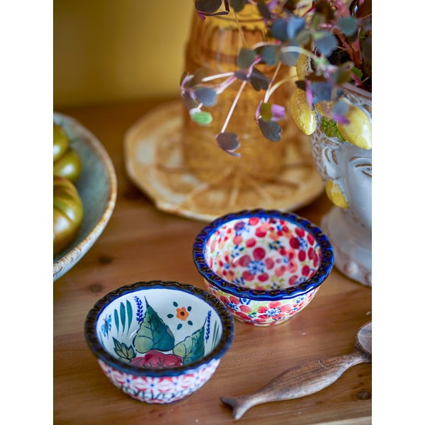 Červené servírovacie misky v súprave 2 ks z kameniny 95 ml Florist – Bloomingville-image-2