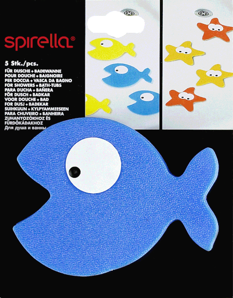 Detské protišmykové podložky v súprave 5 ks do vane 10x13 cm Hungry – Spirella-image-1