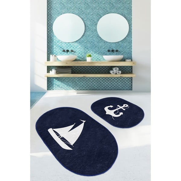 Modré kúpeľňové predložky v súprave 2 ks 60x100 cm – Mila Home-image-2