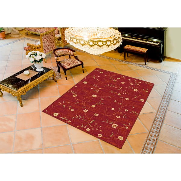 Červený koberec Universal Madras, 80 × 150 cm