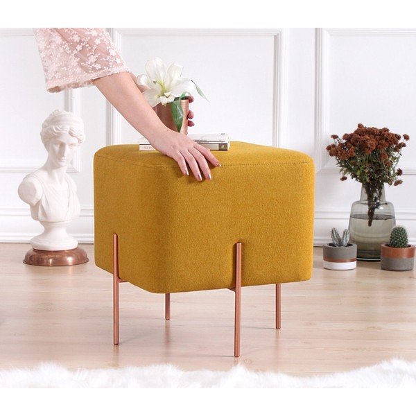 Taburet v horčicovej farbe Copper – Artie-image-3