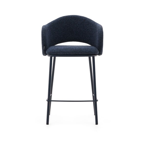 Tmavomodrá barová stolička (výška sedadla 65 cm) Maina – Kave Home-image-4