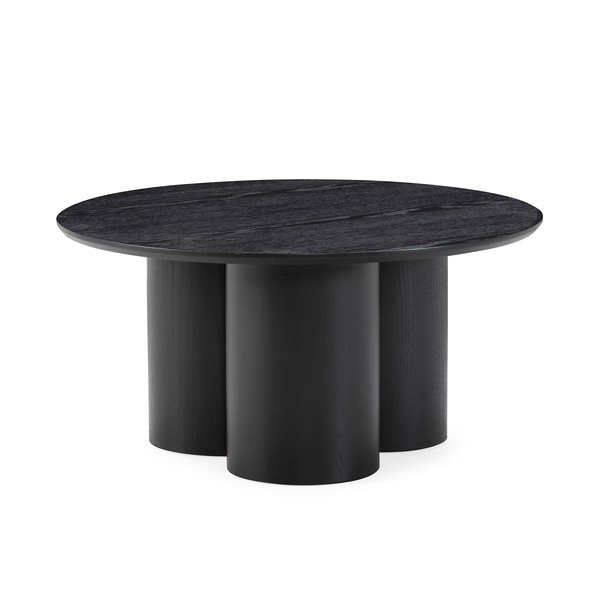 Čierny okrúhly konferenčný stolík ø 80 cm Lua – MOME