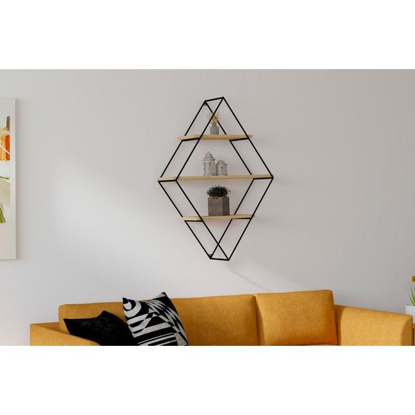 Čierna/prírodná poschodová polica Meho - Kalune Design-image-1
