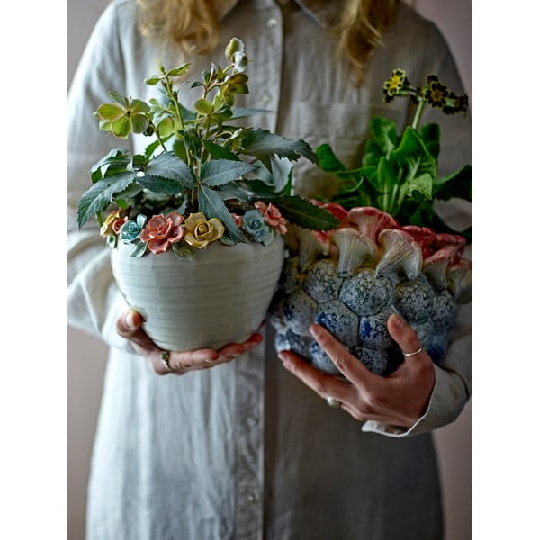 Kameninový ručne maľovaný obal na kvetináč ø 19,5 cm Eanna – Bloomingville-image-2