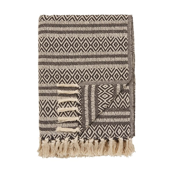 Hnedá deka z recyklovanej bavlny 130x180 cm Adana – House Nordic
