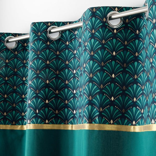 Bavlnený záves v petrolejovej farbe 140x240 cm Artchic – douceur d'intérieur-image-1