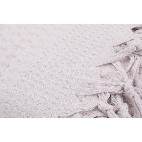 Béžový bavlnený pléd 220x240 cm Pique – Mijolnir-image-1
