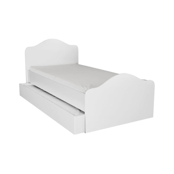 Biela jednolôžková posteľ s úložným priestorom 90x190 cm Kanguru – Kalune Design