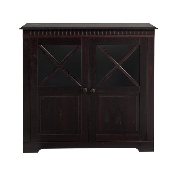 Tmavohnedá vitrína z borovicového dreva 95x35 cm Lisa – Støraa