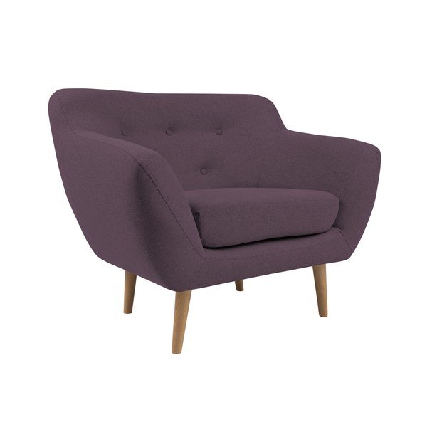 Fialové kreslo so svetlými nohami Mazzini Sofas Sicile-image-2