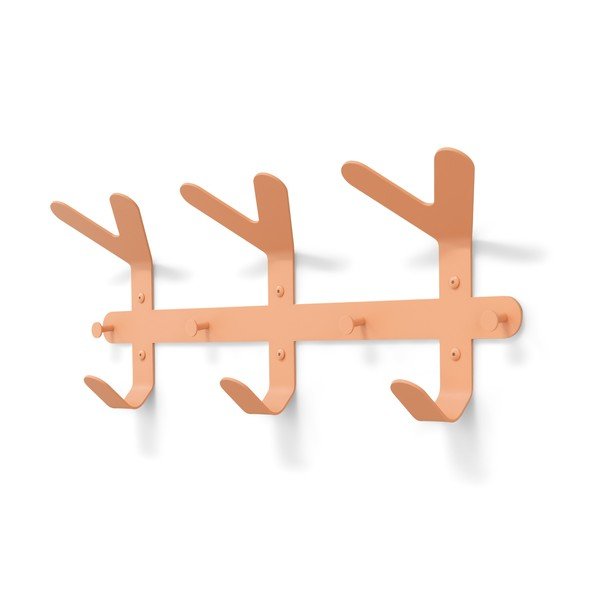 Oceľový nástenný vešiak v lososovej farbe 66 cm Frondo – Spinder Design