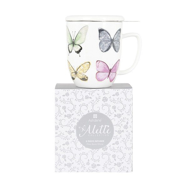 Hrnček z kostného porcelánu s pokrievkou a sitkom na sypaný čaj Ashdene Alette, 350 ml-image-1