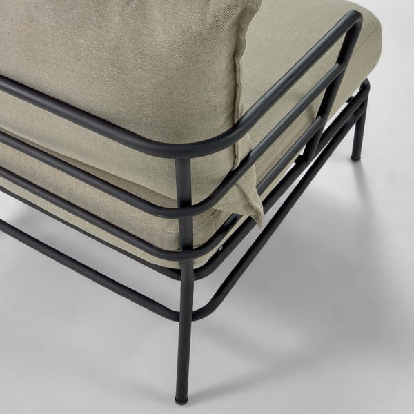 Béžové záhradné kreslo s kovovou konštrukciou Kave Home Mareluz-image-4