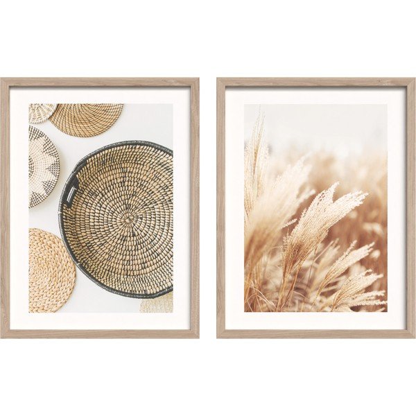 Tlačené obrazy v súprave 2 ks s rámom 30x40 cm Full Beige – Styler