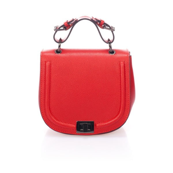 Červená kožená kabelka Lisa Minardi Laelia