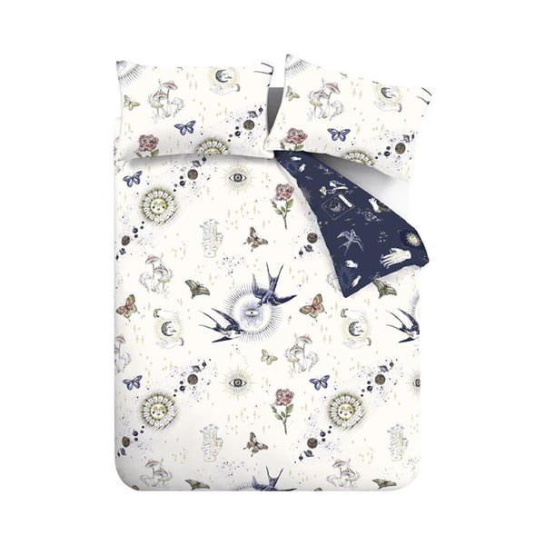 Modré/krémové obliečky na dvojlôžko 200x200 cm Astrology – Sassy B