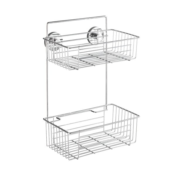 Samodržiaca dvojposdchodová polička Wenko Vacuum-Loc Bari, nosnosť až 33 kg-image-2