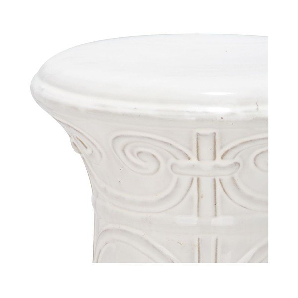 Biely porcelánový stolík vhodný do exteriéru Safavieh Imperial Scroll White-image-1