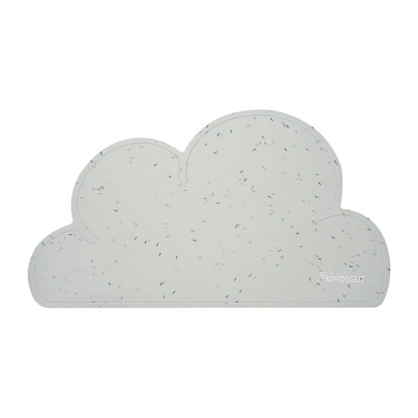 Sivé silikónové prestieranie Kindsgut Cloud Confetti, 49 x 27 cm