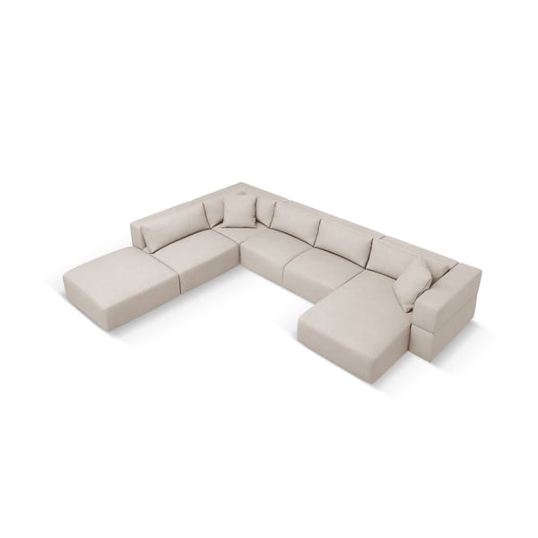 Béžová rohová pohovka do "U", ľavý roh Esther - Milo Casa-image-2