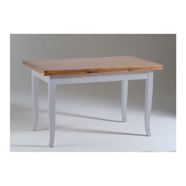 Sivý drevený rozkladací jedálenský stôl s doskou v dekore orechového dreva Castagnetti Justine, 120 x 80 cm